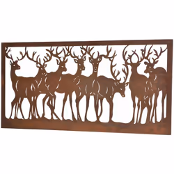Décoration murale en métal couleur rouille motif cerf Matière: métal Couleur: rouille Dimensions: Longueur: 80 cm Profondeur: ...