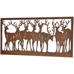 Décoshop26 - Décoration murale en métal couleur rouille motif cerf DEC05110