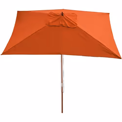 Décoshop26 04_0003819, Parasol de plage, Carré, Marron, Terre cuite, Polyester, Bois, Monochromatique