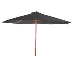 Décoshop26 04_0003821 parasol de terrasse Parasol de plage Rond Noir, Marron