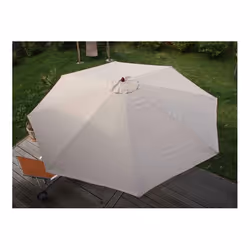 Décoshop26 04_0003816 parasol de terrasse Parasol de plage Autres Crème, Bois - Vue supplémentaire 2