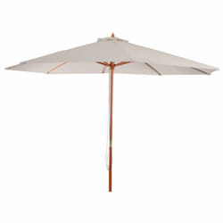 Décoshop26 04_0003823 parasol de terrasse Parasol de plage Rond Crème, Bois