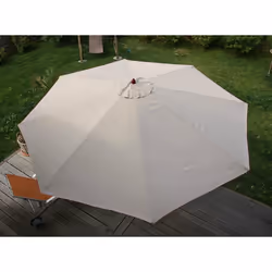 Décoshop26 04_0003823 parasol de terrasse Parasol de plage Rond Crème, Bois