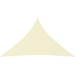 Voile toile d'ombrage parasol tissu oxford triangulaire 3,5 x 3,5 x 4,9 m crème