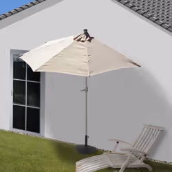 Décoshop26 04_0003849 parasol de terrasse Parasol de balcon Autres Crème, Blanc