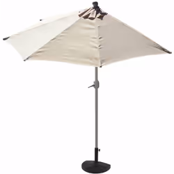 Demi parasol semi-circulaire balcon terrasse UV 50+ polyester/aluminium 3kg avec une portée de 300 cm crème avec support Méca ...