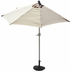 Demi parasol semi-circulaire balcon terrasse uv 50+ polyester/aluminium 3kg avec une portée de 300 cm crème avec support 040003847
