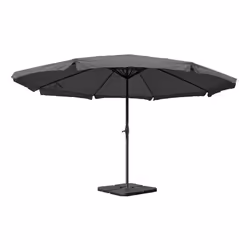 Décoshop26 04_0003866, Parasol de balcon, Rond, Anthracite, Noir, Polyester, Aluminium, Aluminium