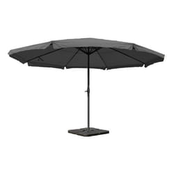 Décoshop26 04_0003866 parasol de terrasse Parasol de balcon Rond Anthracite, Noir