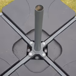 Décoshop26 04_0003866 parasol de terrasse Parasol de balcon Rond Anthracite, Noir