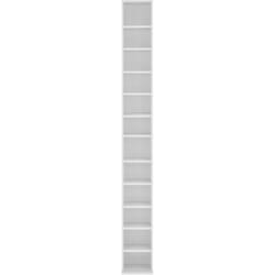 Helloshop26 - Tour armoire étagère cd / dvd rangement stockage 175 cm mdf blanc