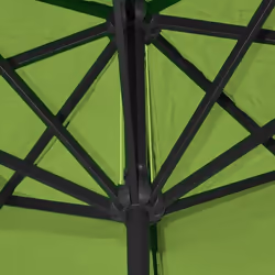 Décoshop26 04_0003865 parasol de terrasse Parasol de plage Rond Noir, Vert
