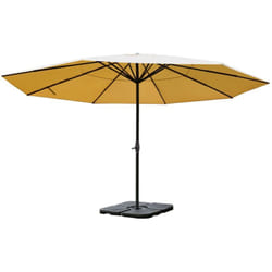 Décoshop26 - Parasol de restauration sans volant ø 5m polyester/aluminium 28kg crème avec pied 040003863