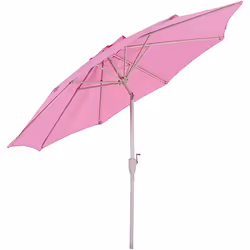 Décoshop26 04_0003877, Parasol de balcon, Rond, Gris, Rose, Polyester, Aluminium, Aluminium