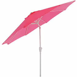 Décoshop26 04_0003873, Parasol de balcon, Rond, Rose, Polyester, Aluminium, Monochromatique