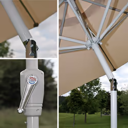 Décoshop26 04_0003883 parasol de terrasse Parasol de balcon Rond Crème, Gris