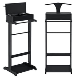 Valet de chambre avec boîte ouvrable avec 4 poches 435 x 345 x 110 cm MDF et arole noir