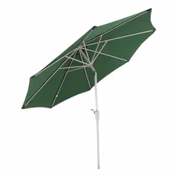 Décoshop26 04_0003882, Parasol de balcon, Rond, Vert, Blanc, Polyester, Aluminium, Aluminium