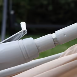 Décoshop26 04_0003889 parasol de terrasse Parasol de plage Rectangle Anthracite, Blanc