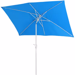 Décoshop26 04_0003890, Parasol de plage, Rectangle, Bleu, Blanc, Polyester, Aluminium, Aluminium
