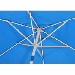 Décoshop26 04_0003890 parasol de terrasse Parasol de plage Rectangle Bleu, Blanc