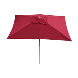 Parasol de jardin 2x3m rectangulaire inclinable polyester/aluminium 4,5kg bordeaux 040003891