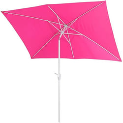 Décoshop26 04_0003895 parasol de terrasse Parasol de plage Rectangle Rose, Blanc