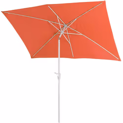 Décoshop26 04_0003896, Parasol de plage, Rectangle, Terre cuite, Blanc, Polyester, Aluminium, Aluminium
