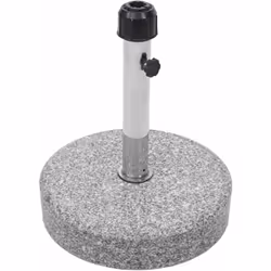 Pied de parasol granit 24kg rond gris Convient aux mâts de Ø jusqu'à 5 cm Manchon de réduction pour porte-parapluies de Ø 2,5 ...