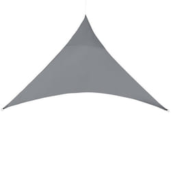 Voile d ombrage toile solaire polyester polyurethane triangulaire 300 cm gris fonce