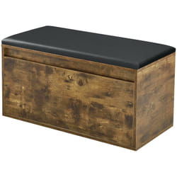Banc à chaussures design avec tiroir meuble pour entrée avec siège rembourré range-chaussures stylé pour 3 paires panneau de particules pu