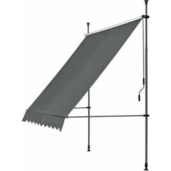 Helloshop26 - Brise pare-soleil acier et polyester hauteur variable 298 cm anthracite gris