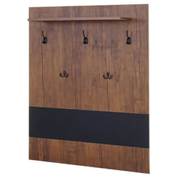 Porte-manteau mural - Décoshop26 - 100x80cm - 5 crochets - Aspect chêne - Intérieur