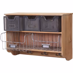 Contenu de la livraison : 1x étagère de cuisine sans décoration Aspect minable 3 crochets 3 petits et 2 grands paniers de ran ...