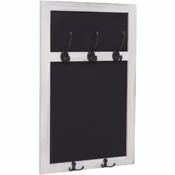 Porte-manteau mural tableau mural noir, avec 5 crochets 55x34cm blanc vintage Les produits de cette série sont de haute quali ...