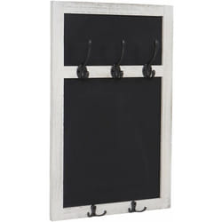 Porte-manteau mural panneau mural à craie avec 5 crochets 55x34cm blanc vintage 040000982
