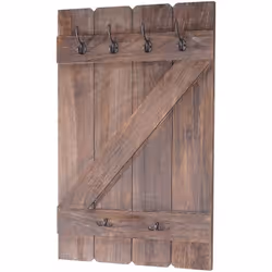 Porte-manteau mural 6 crochets 91x60cm marron vieilli L'aspect rustique rend chaque couloir, couloir ou chambre à coucher bea ...