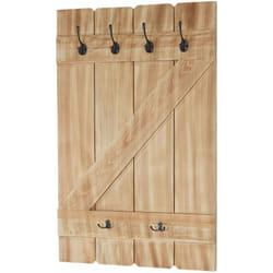 Porte-manteau mural panneau avec 6 crochets 91x60cm bois de pin 040001010