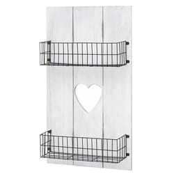 Etagère murale - Décoshop26 - 70x40x10cm - Bois de paulownia - Paniers de rangement - Style vintage