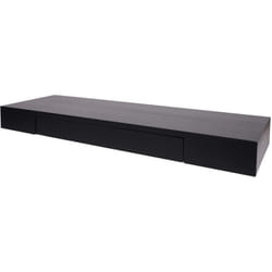 Tagère murale étagère suspendue avec tiroir en bois massif 8x80x25cm noir 040005152