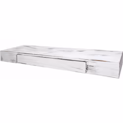 Étagère murale étagère suspendue avec tiroir en bois massif 8x80x25cm blanc vieilli Cette étagère en bois chic met un accent  ...