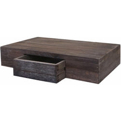 Tagère murale suspendue avec tiroir 40cm marron vieilli vintage 040005680