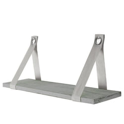 Etagère murale suspendue - Vintage - Bois clair - 21x50 cm - Gris - Shabby chic