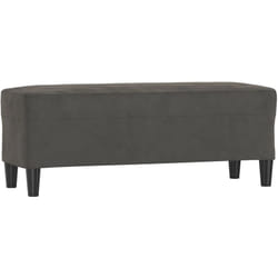 Banc banquette 100 x 35 x 41 cm velours gris foncé