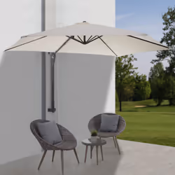 Décoshop26 04_0005634 parasol de terrasse Parasol de balcon Carré Noir, Crème
