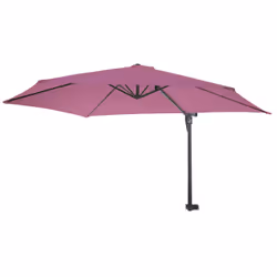 Décoshop26 04_0005638, Parasol de balcon, Carré, Noir, Rose, Polyester, Aluminium, Aluminium