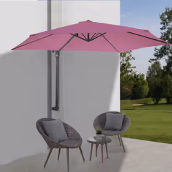 Décoshop26 04_0005638 parasol de terrasse Parasol de balcon Carré Noir, Rose