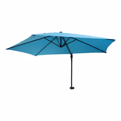 Décoshop26 04_0005635, Parasol de balcon, Hexagonal, Noir, Turquoise, Polyester, Aluminium, Aluminium