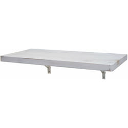 Décoshop26 - Table murale de cuisine tablette pliante en bois solide pliable 100x50cm blanc vieilli 040005090
