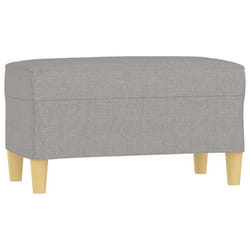 Banc banquette 70 x 35 x 41 cm tissu gris clair